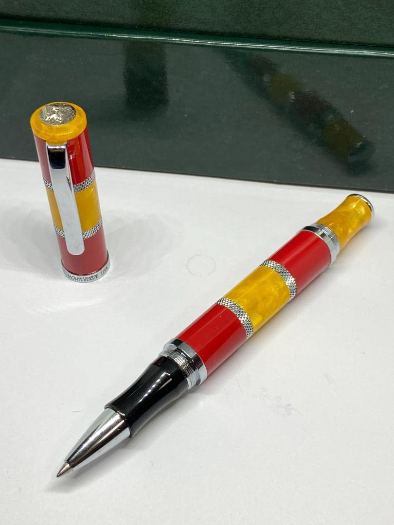 廃番・サンセット レッド柄アクリル樹脂軸！ モンテベルデ⑥／レガッタ/RB/美品 廃番・サンセット レッド柄アクリル樹脂軸！ モンテベルデ⑥／レガッタ